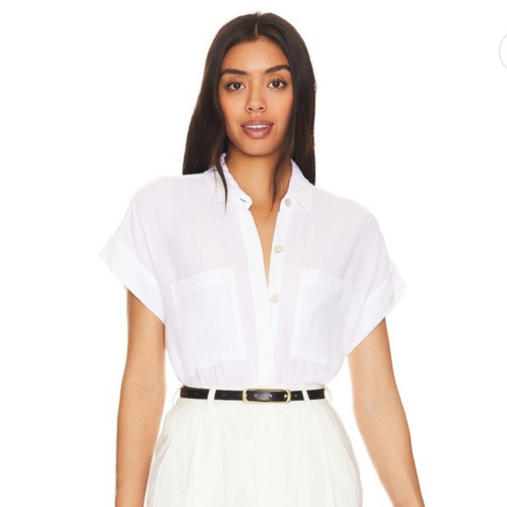 Rails for Revolve Cito Button Up Shirt in True White Size Small